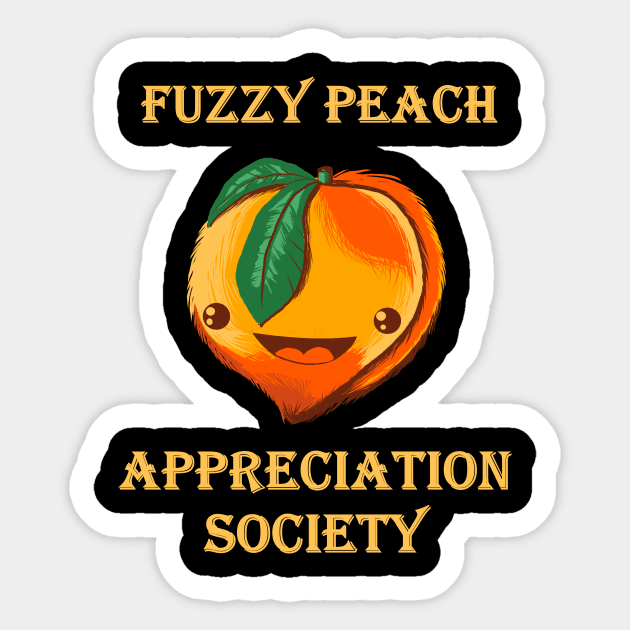 The Fuzzy Peach Appreciation Society Sticker by SmannaTales